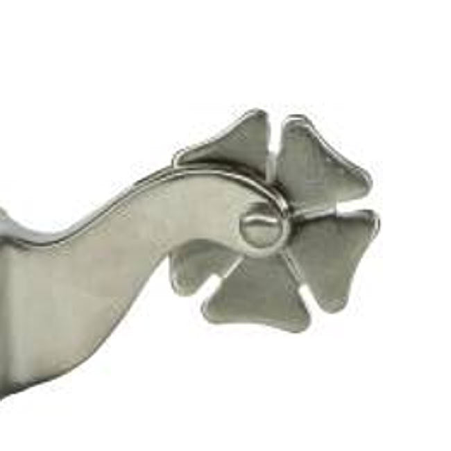 Professionals Choice 1in Band Cloverleaf Rowel Silver Men`s Spurs