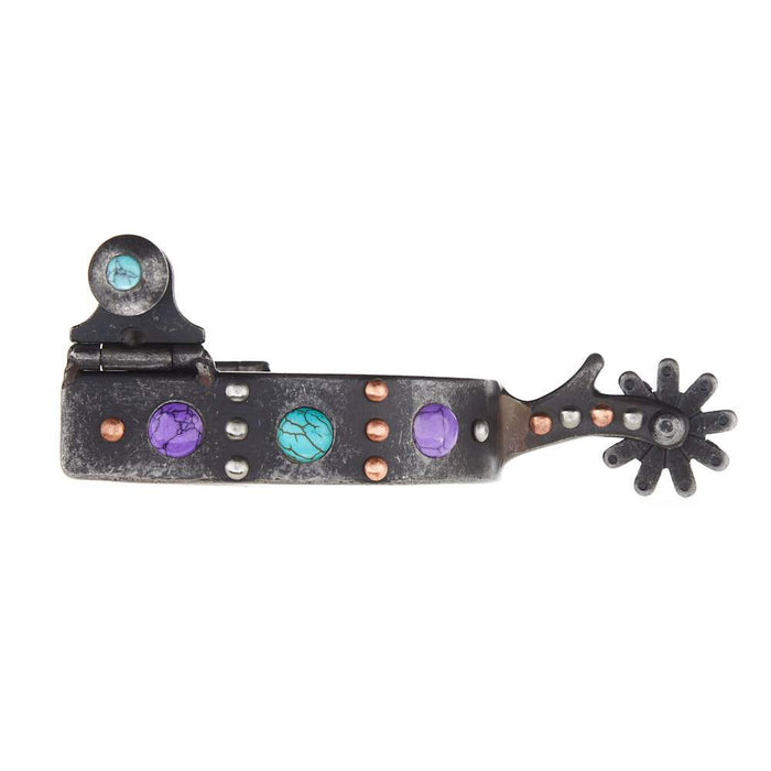 Professionals Choice Professional's Purple and Turquoise Dot Youth Spurs
