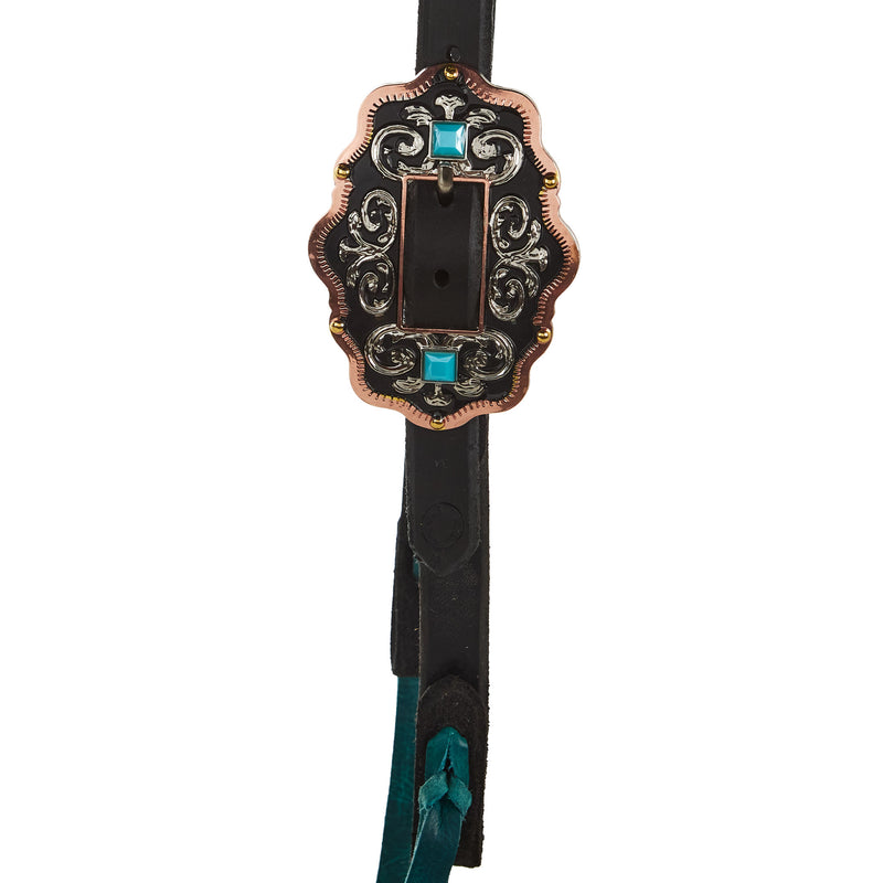 NRS Black 3/4in Single Buckle Slide Ear w/Turq Bloodknots