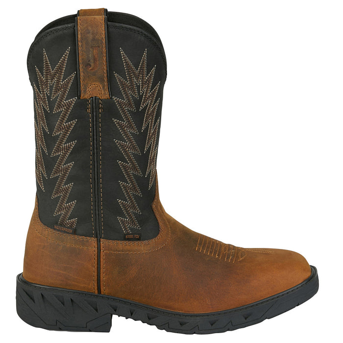 Justin Boot Company Men`s Taskmaker Brown 11In Top Square Soft Toe Work Boot