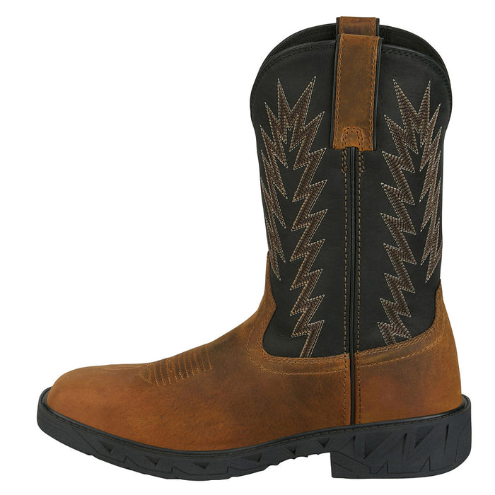 Justin Boot Company Men`s Taskmaker Brown 11In Top Square Soft Toe Work Boot