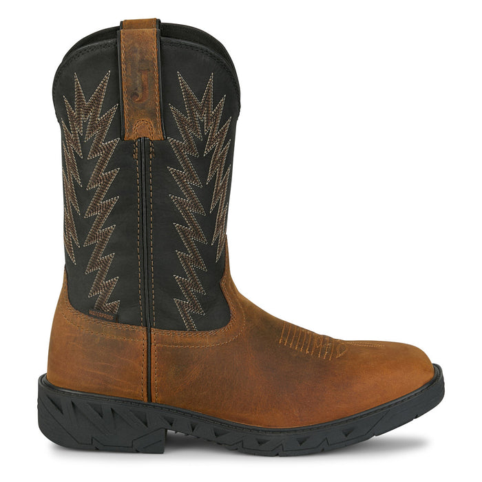 Justin Boot Company Men`s Taskmaker Brown 11In Top Square Steel Toe Work Boot