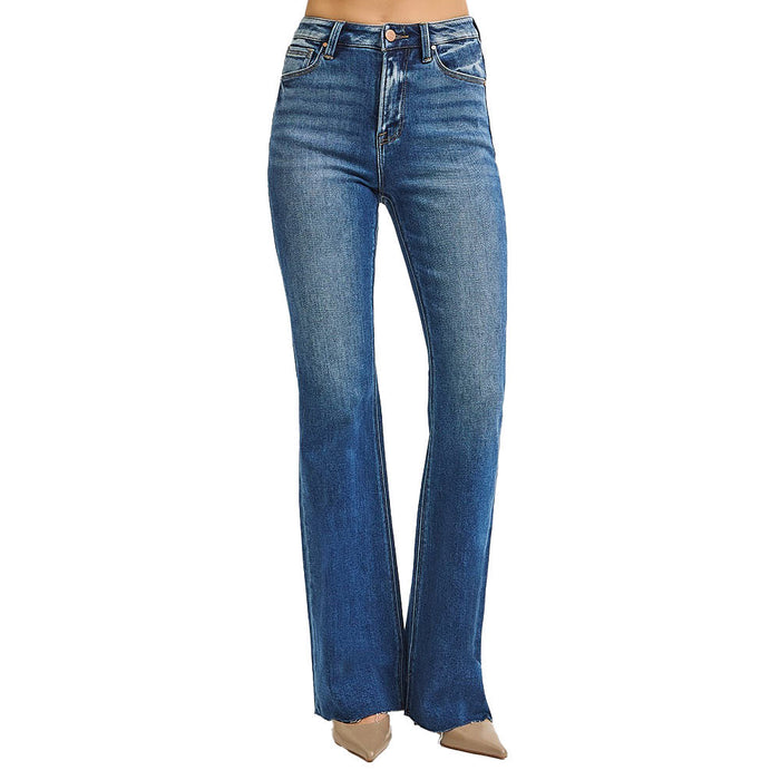 Risen Jeans Women's Dark High Rise Flare Jeans
