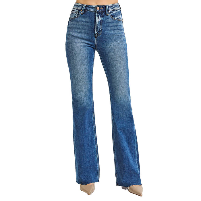 Risen Jeans Women's Dark High Rise Flare Jeans