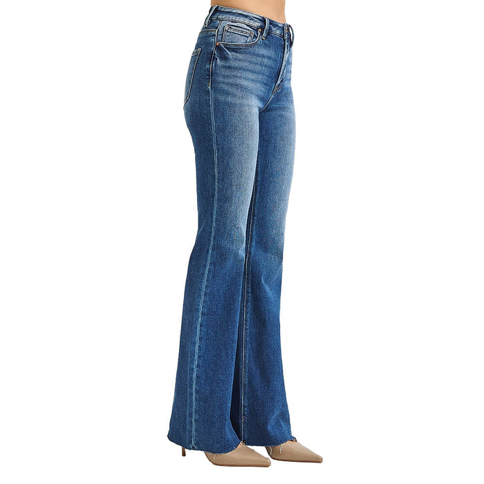 Risen Jeans Women's Dark High Rise Flare Jeans