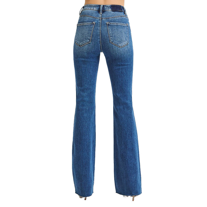 Risen Jeans Women's Dark High Rise Flare Jeans