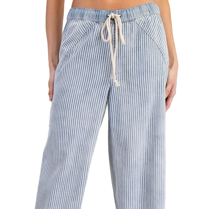 Ee Some Women's Denim Striped Drawstring Pants