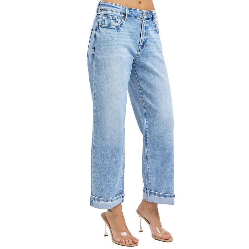 Risen Jeans Women's High Rise Ankle Boyfriend Jeans