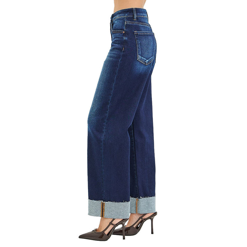 Risen Jeans Women's Deep Blue Slouchy Barrel Jeans