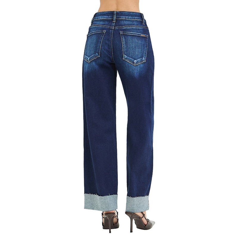 Risen Jeans Women's Deep Blue Slouchy Barrel Jeans