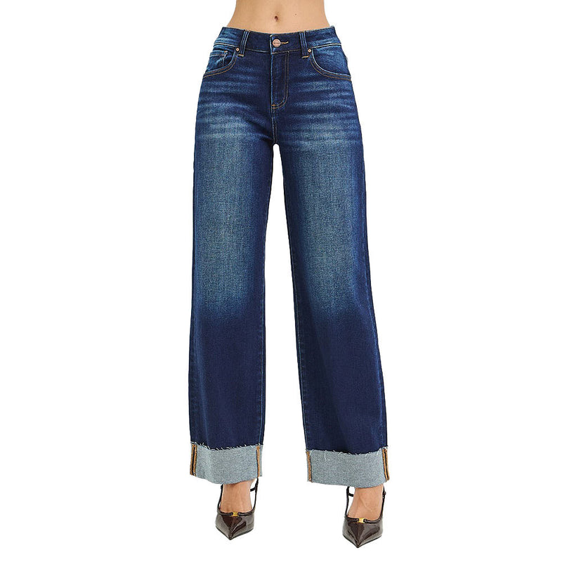 Risen Jeans Women's Deep Blue Slouchy Barrel Jeans