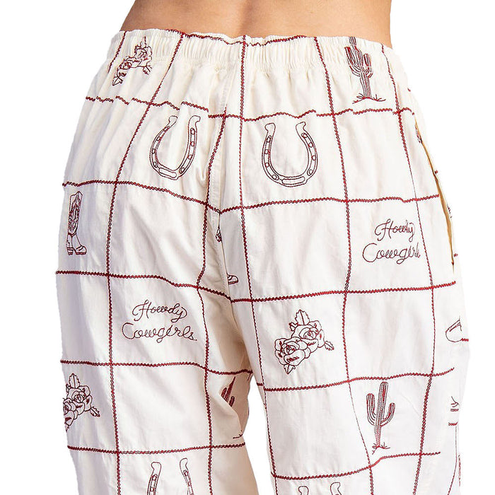 Ee Some Women's Cherry Wood Western Print Pants