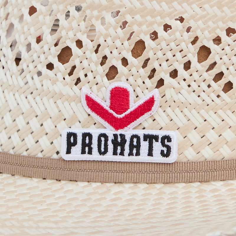 Prohats 37 Two Tone 4 1/4in Brim Open Crown Sand Band Straw