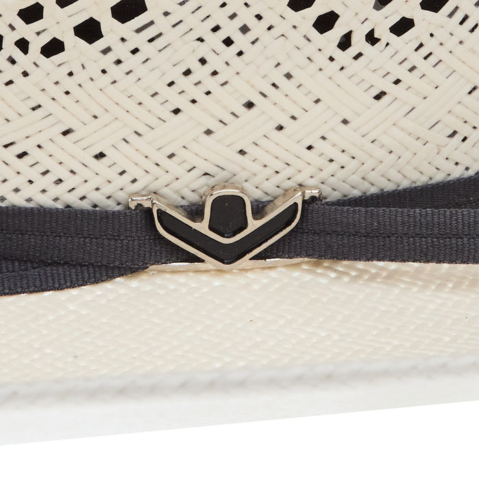 Prohats 55 Ivory 4 1/4in Brim Minnick Charcoal Band Straw
