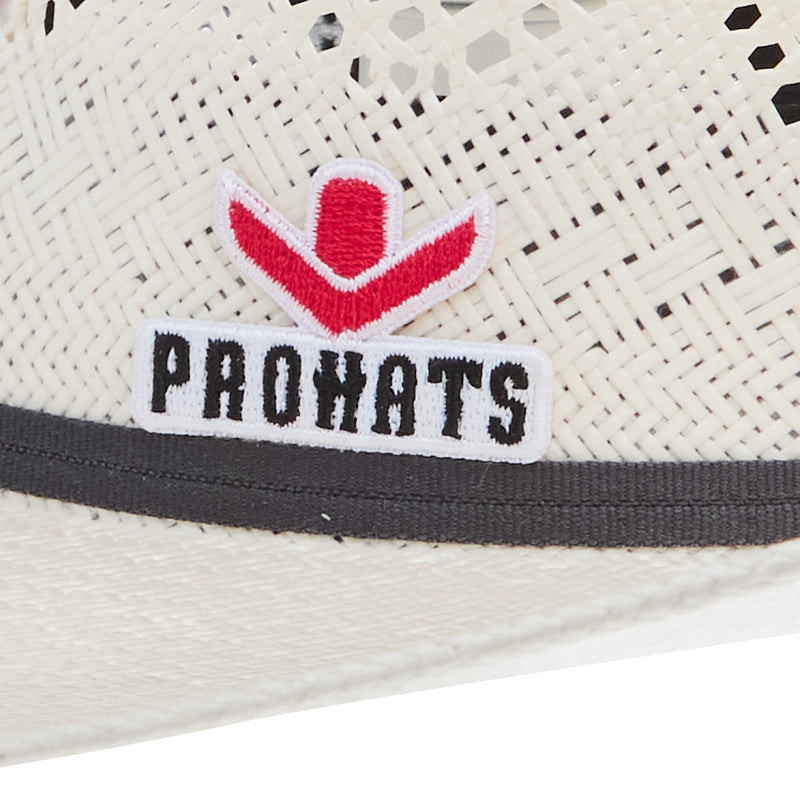 Prohats 55 Ivory 4 1/4in Brim Minnick Charcoal Band Straw
