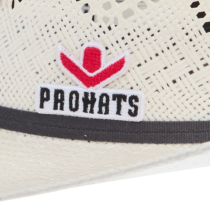 Prohats 55 Ivory 4 1/4in Brim Minnick Charcoal Band Straw
