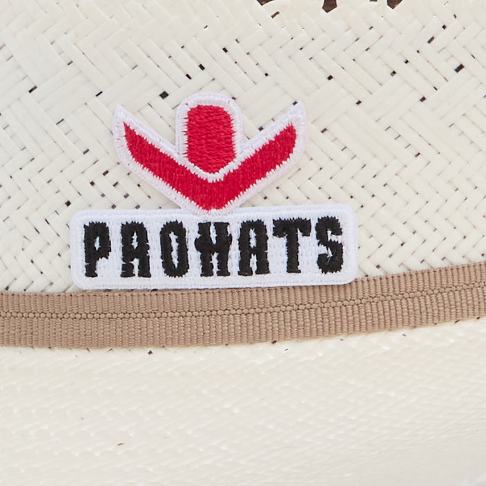 Prohats 56 Ivory 4 1/2in Brim Open Crown Light Chocolate Band Straw