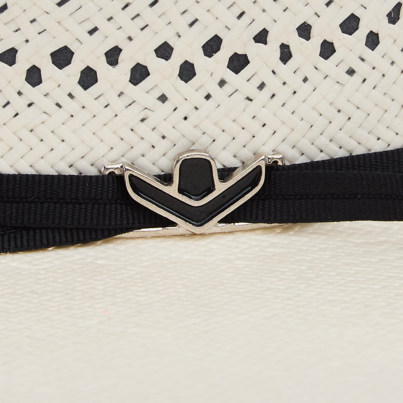 Prohats 76 Ivory 4 1/4in Brim Open Crown Black Band Straw