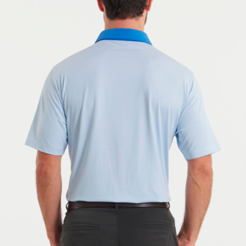 Southern Marsh Men's Blue & White Bermuda Hampton Polo