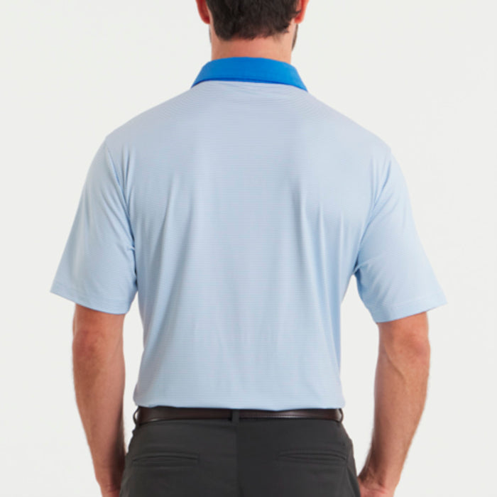 Southern Marsh Men's Blue & White Bermuda Hampton Polo