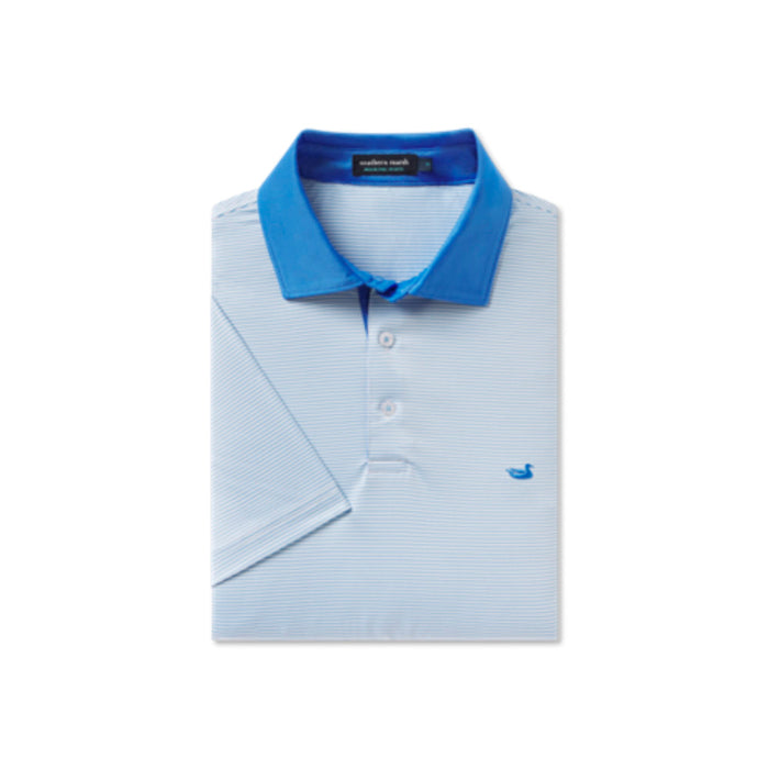 Southern Marsh Men's Blue & White Bermuda Hampton Polo