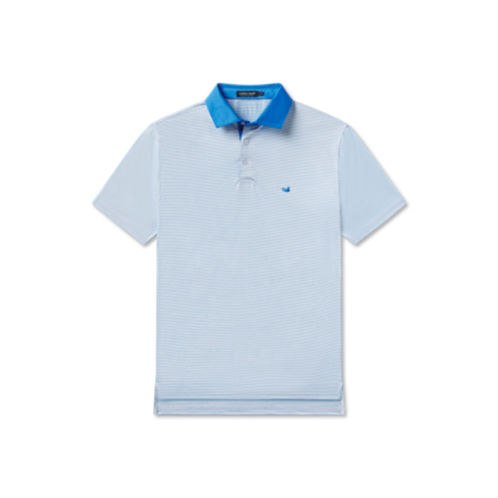 Southern Marsh Men's Blue & White Bermuda Hampton Polo