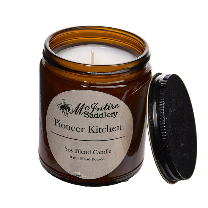 Mcintire Saddlery Pioneer Kitchen Amber Glass Candle