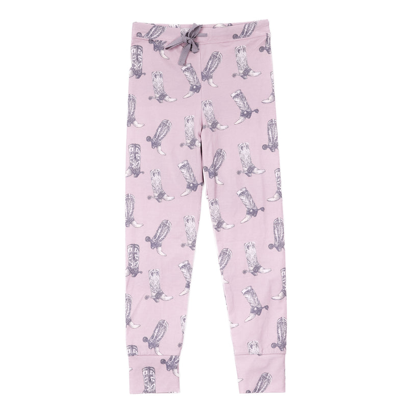Cowkid Clothing Company Girls Dusty Rose Boots Pajama Set