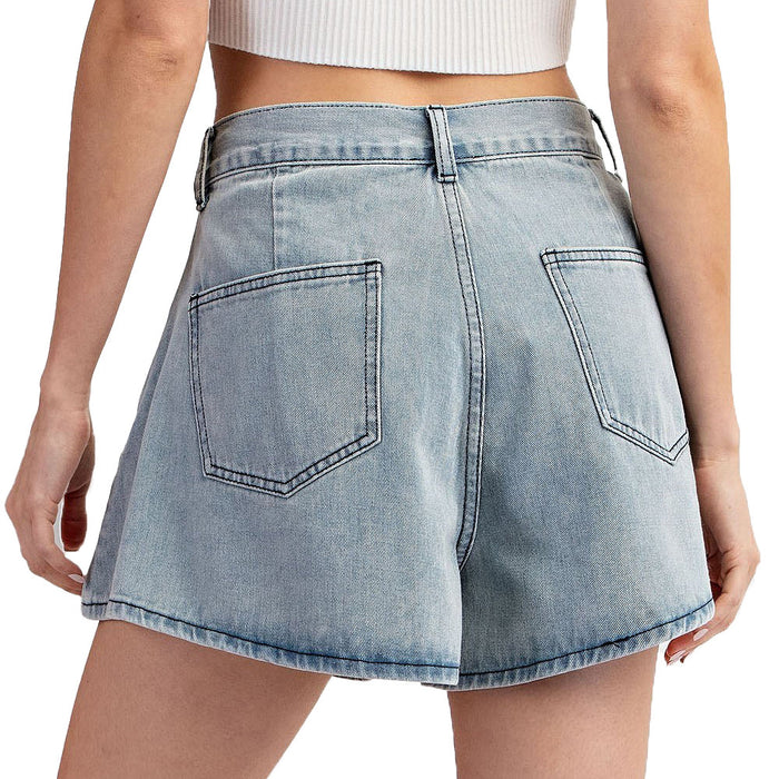 Ee Some Women's Mineral Washed Denim Shorts