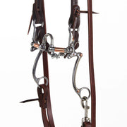 NRS Tack Horse Bridle Set with Correctional Port 7 Shank Bit