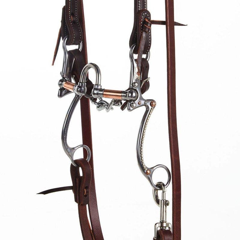 NRS Tack Horse Bridle Set with Correctional Port 7 Shank Bit
