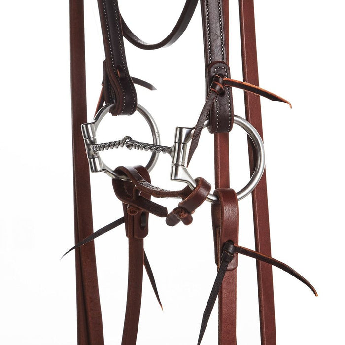 NRS Tack Horse Bridle Set with Twisted Wire Snaffle Bit