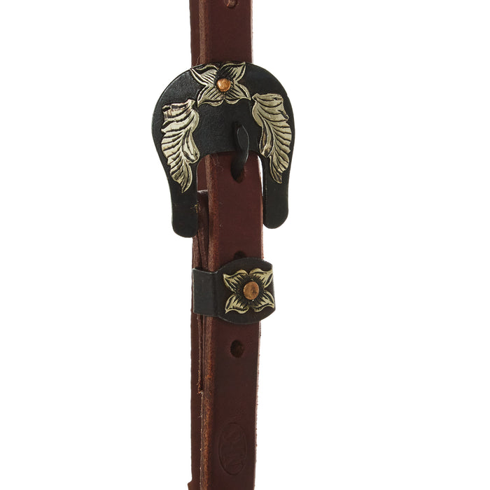 NRS Floral Heel Buckle Oiled Single Ear Headstal