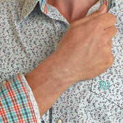 Rock & Roll Denim Men's Turquoise Floral Print Button Down