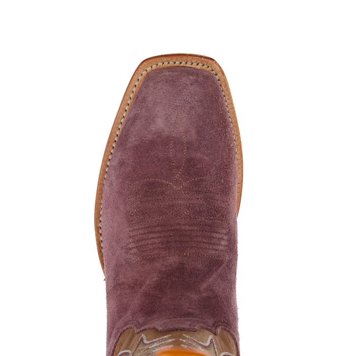 Justin Boot Company Women`s Exclusive Merlot Suede Vamp 13In Tan Cowhide Top Boot