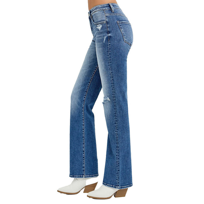 Risen Jeans Womens Tummy Control Straight Leg Jean