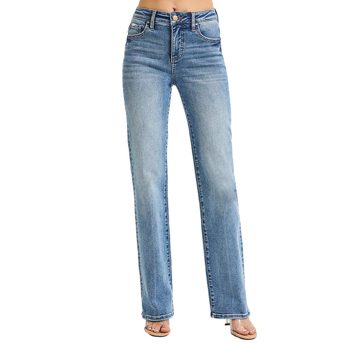 Risen Jeans Women's Medium Tummy Control Straight Leg Jeans