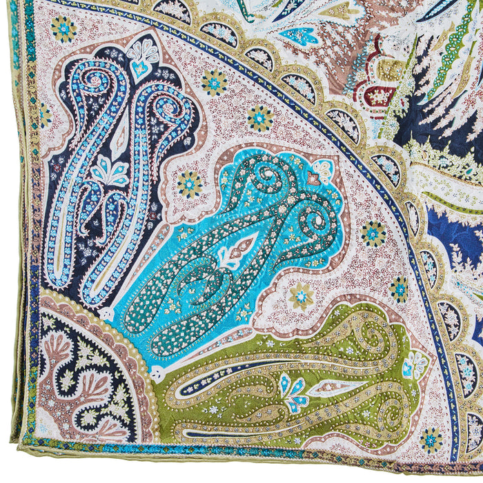 Wyoming Traders Paisley Sage White Wild Rag