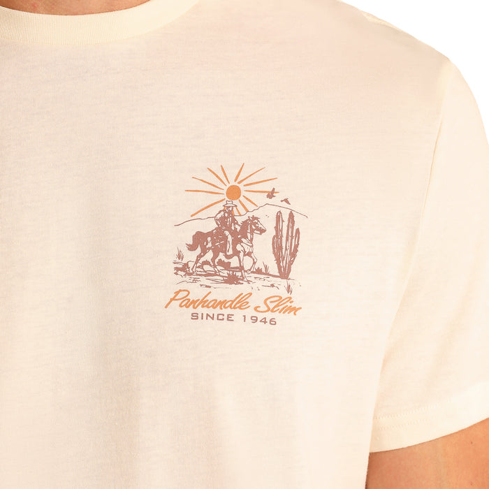 Panhandle Mens Natural in.Keepin' It Westernin. Short Sleeve T-Shirt