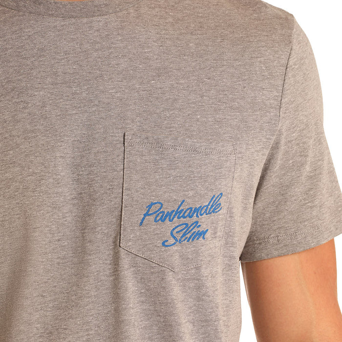 Panhandle Men's Grey Graphic Short Sleeve T-shirt