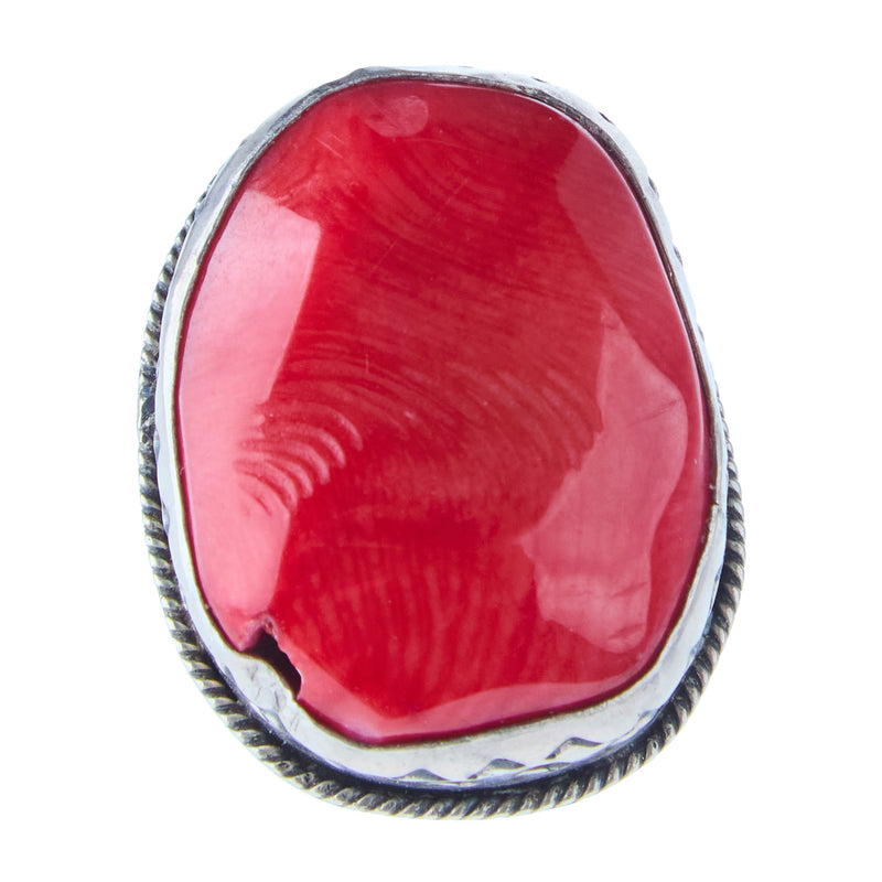 Paige Wallace Coral Freeform Nugget Adjustable Ring