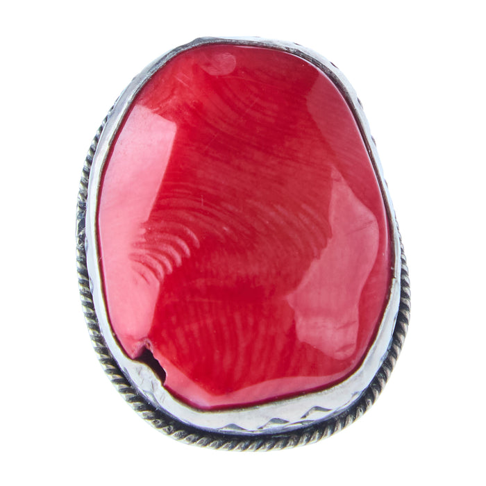 Paige Wallace Coral Freeform Nugget Adjustable Ring