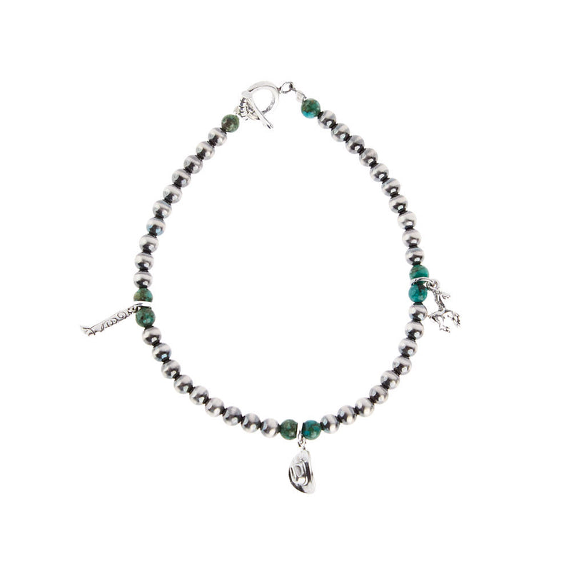 Paige Wallace Tiny Charm with Turquoise Bracelet
