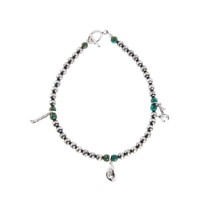 Paige Wallace Tiny Charm with Turquoise Bracelet