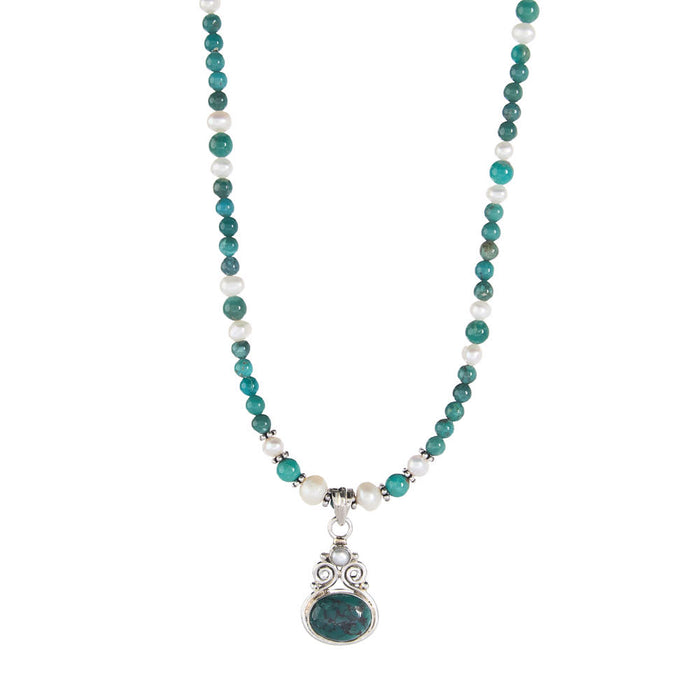 Paige Wallace Beaded Pearl Pendent Bracelet