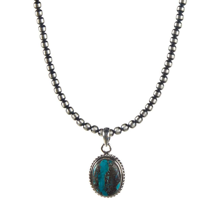 Paige Wallace 4mm Navajo Pearl Necklace with Pendant