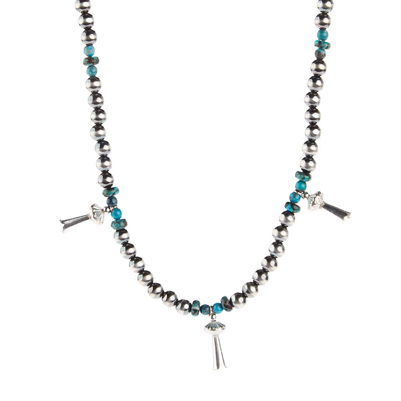 Paige Wallace Navajo Pearl with Squash Choker Necklace