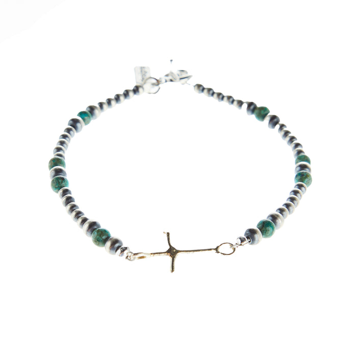 Paige Wallace Tiny Cross Navajo Pearl Bracelet
