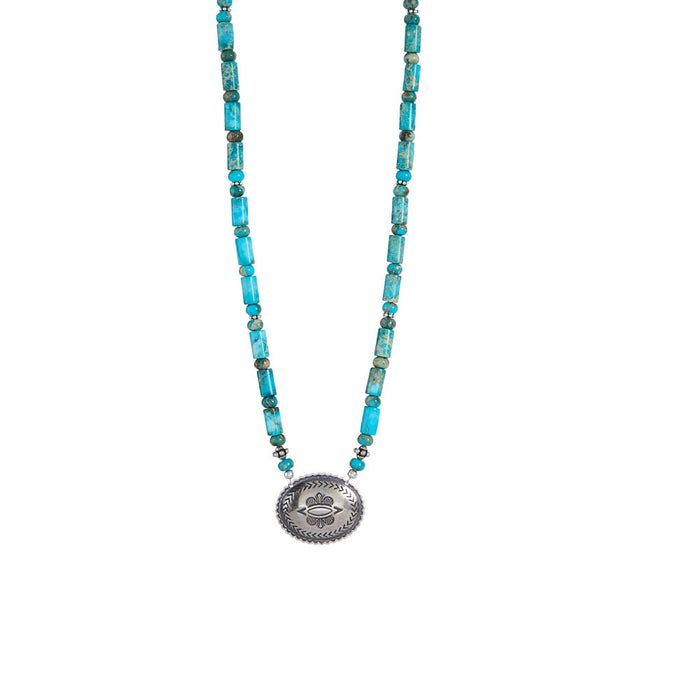 Paige Wallace Sterling Silver Concho Imperial Jasper Necklace
