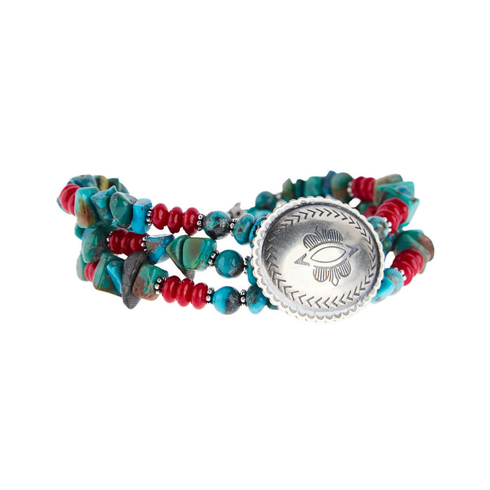 Paige Wallace Concho Bracelet with Turquoise